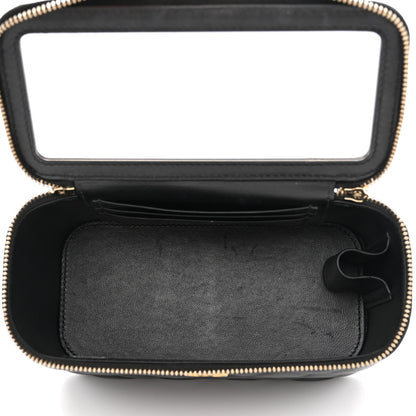 Chanel Lambskin Quilted Metal Small Top Handle Vanity Case With Chain Black 5 of 12