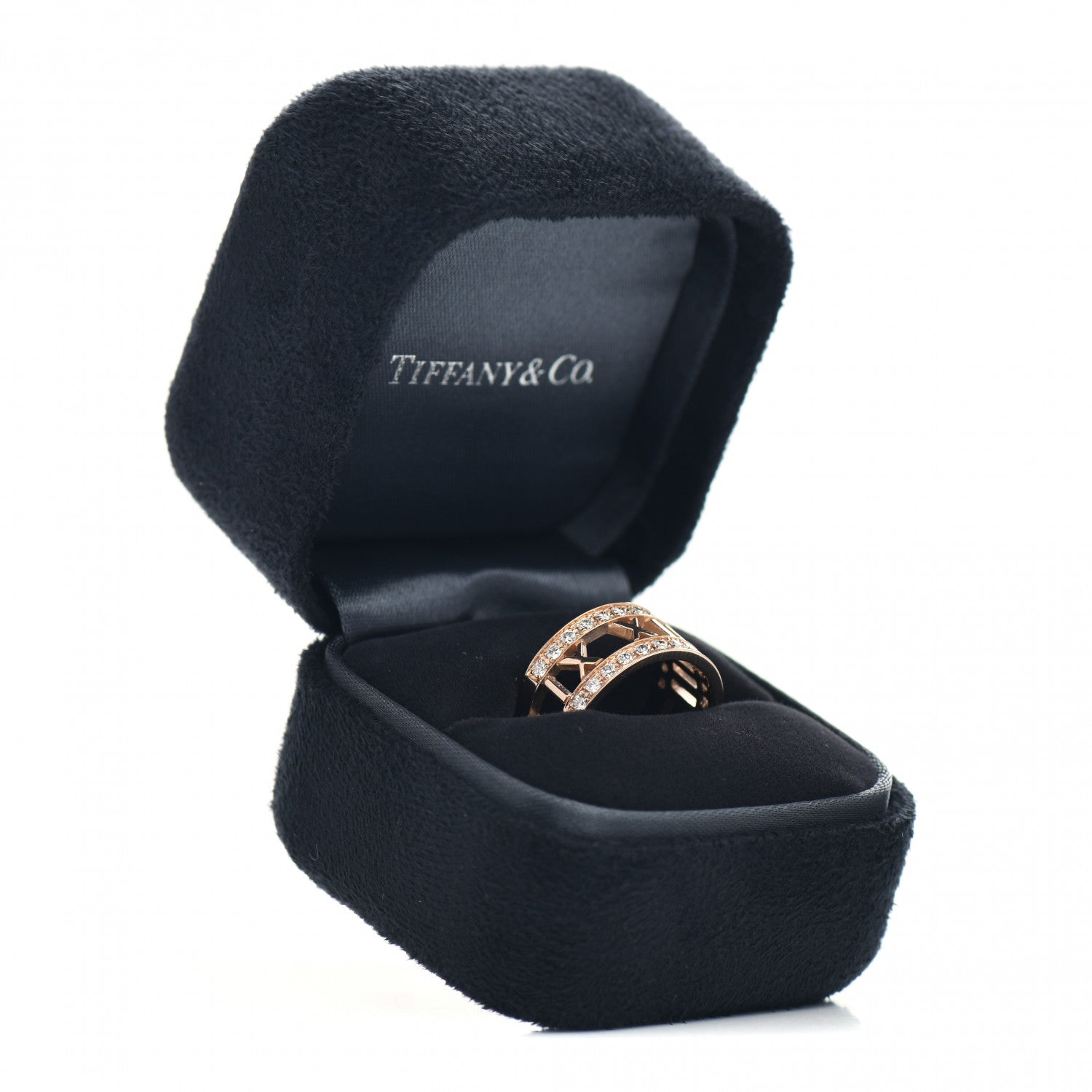 Tiffany 18K Rose Gold Diamond Wide Atlas Open Ring 50 5.25 5 of 5