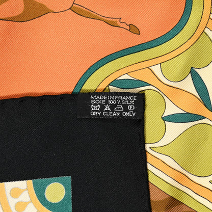 Hermes Silk Les Printemps de Thera Scarf 90 Black 5 of 7