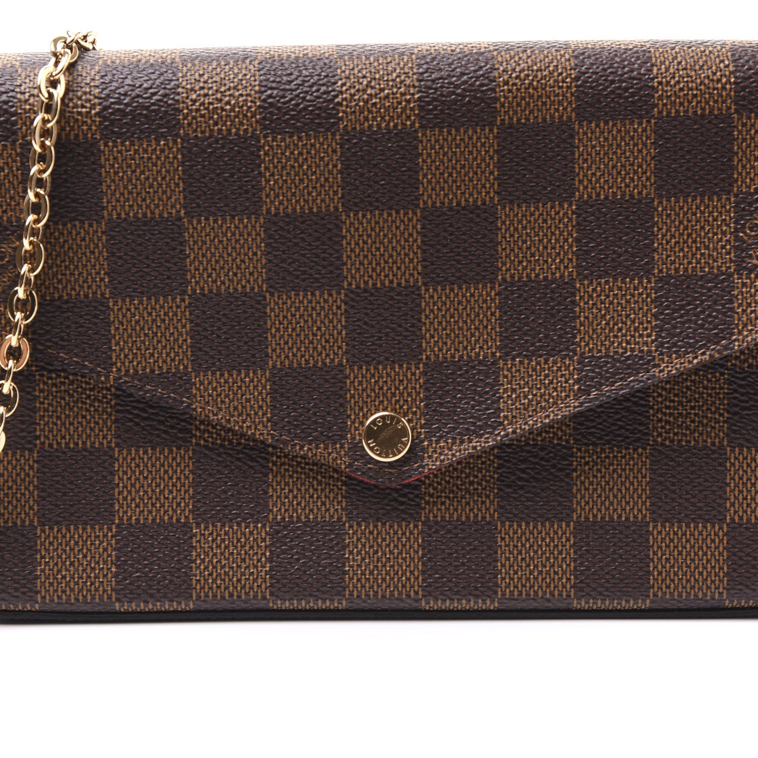 Louis Vuitton Damier Ebene Pochette Felicie Chain Wallet 9 of 10