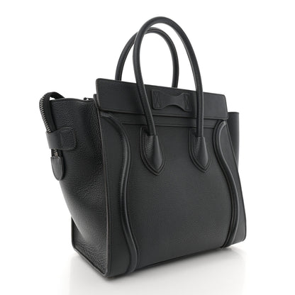 Celine Drummed Calfskin Micro Luggage Black 3 of 14