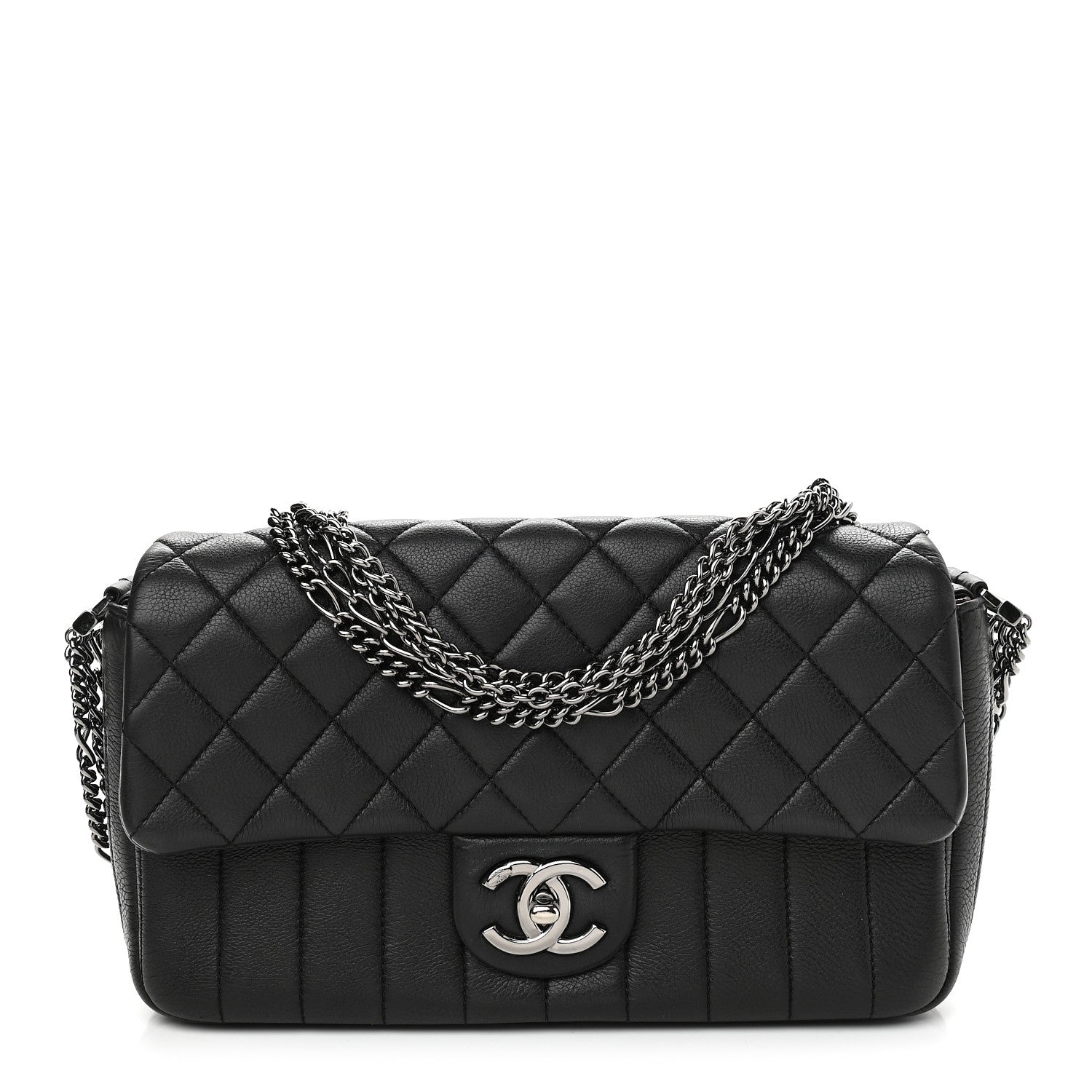 Chanel Calfskin Quilted Multi Chain Flap Black 1 of 9