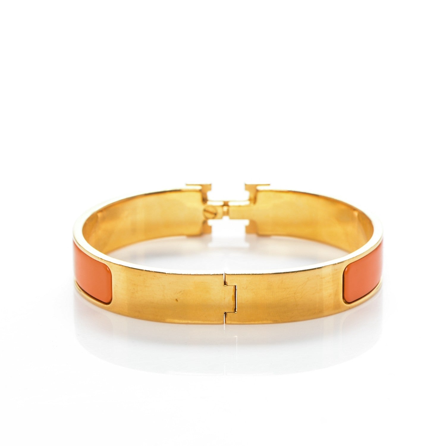 Hermes Enamel Narrow Clic Clac H Bracelet PM Orange 3 of 4