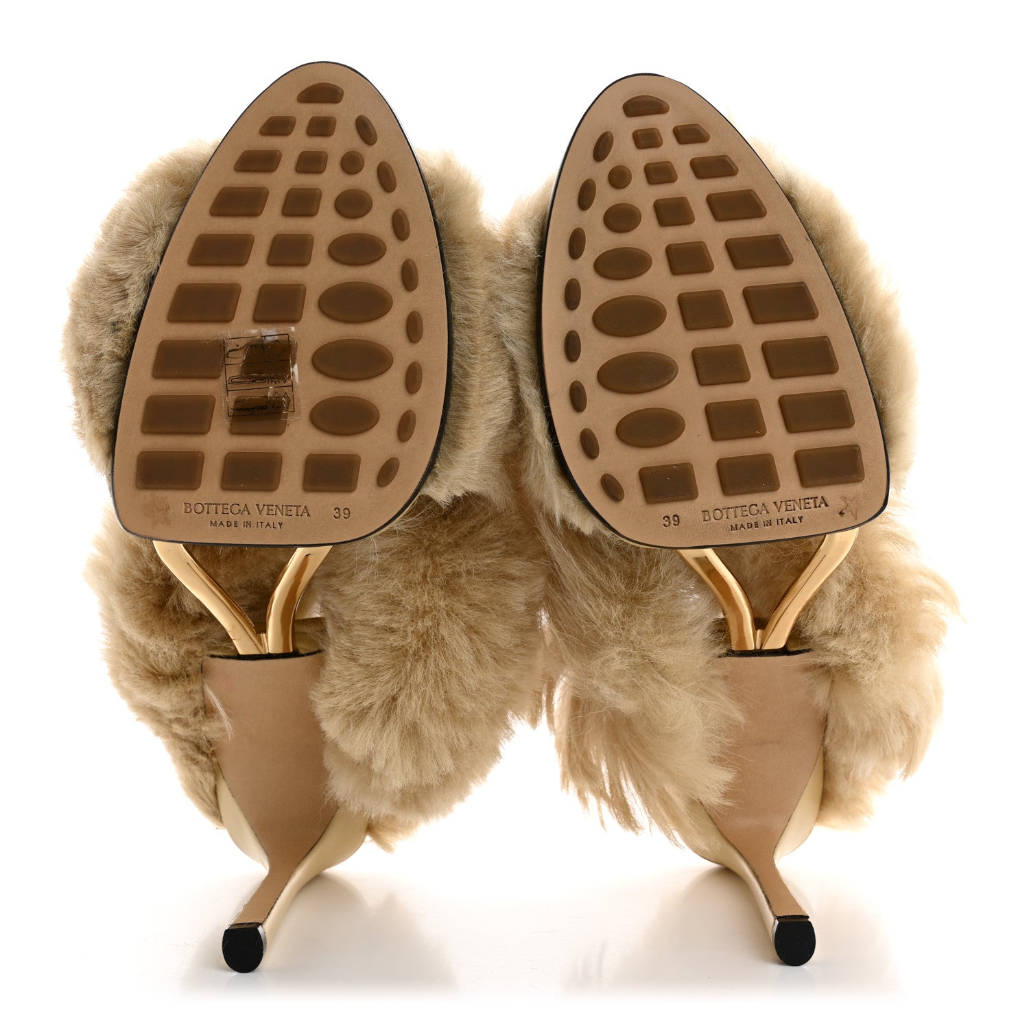Bottega Veneta Shearling Curve Soft Poodle Slide Sandals 39