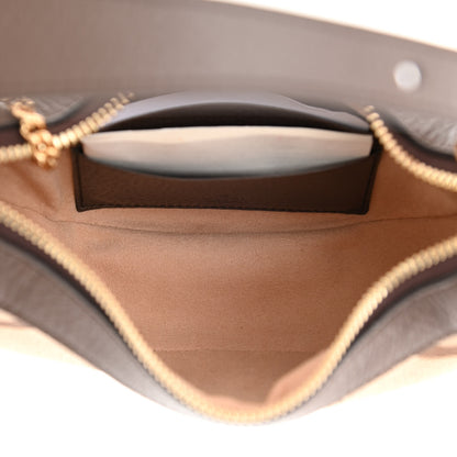 Gucci Monogram Jumbo GG Textured Dollar Calfskin Web Mini Ophidia Half Moon Hobo Camel Ebony New Acero 4 of 7
