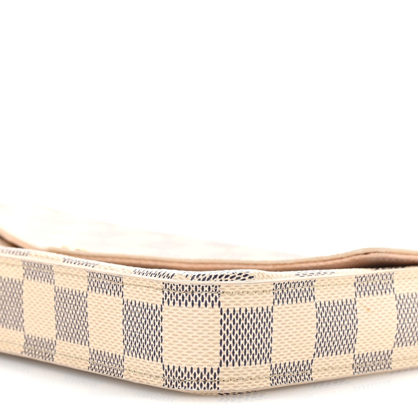 Damier Azur Pochette Felicie Chain Wallet Rose Ballerine