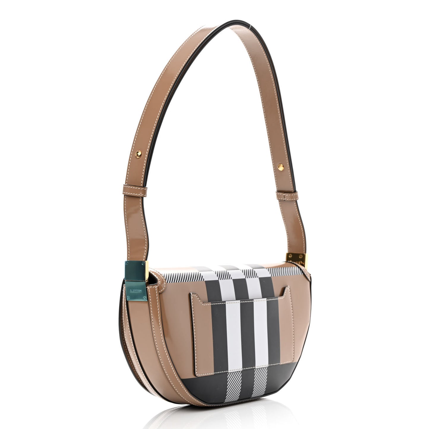 Calfskin Check Small Olympia Shoulder Bag Camel