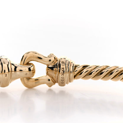 David Yurman 18K Yellow Gold Diamond 3.5mm Cable Buckle Bracelet 4 of 6