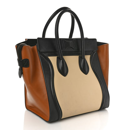 Celine Satin Calfskin Mini Tri-Color Luggage Seashell 3 of 15