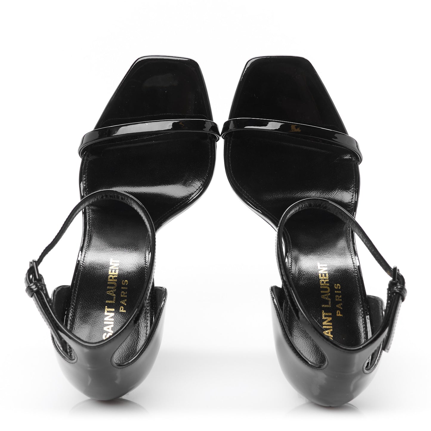 Patent Calfskin Opyum 110 Sandals 37 Black