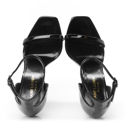 Saint Laurent Patent Calfskin Opyum 110 Sandals 37 Black 2 of 10