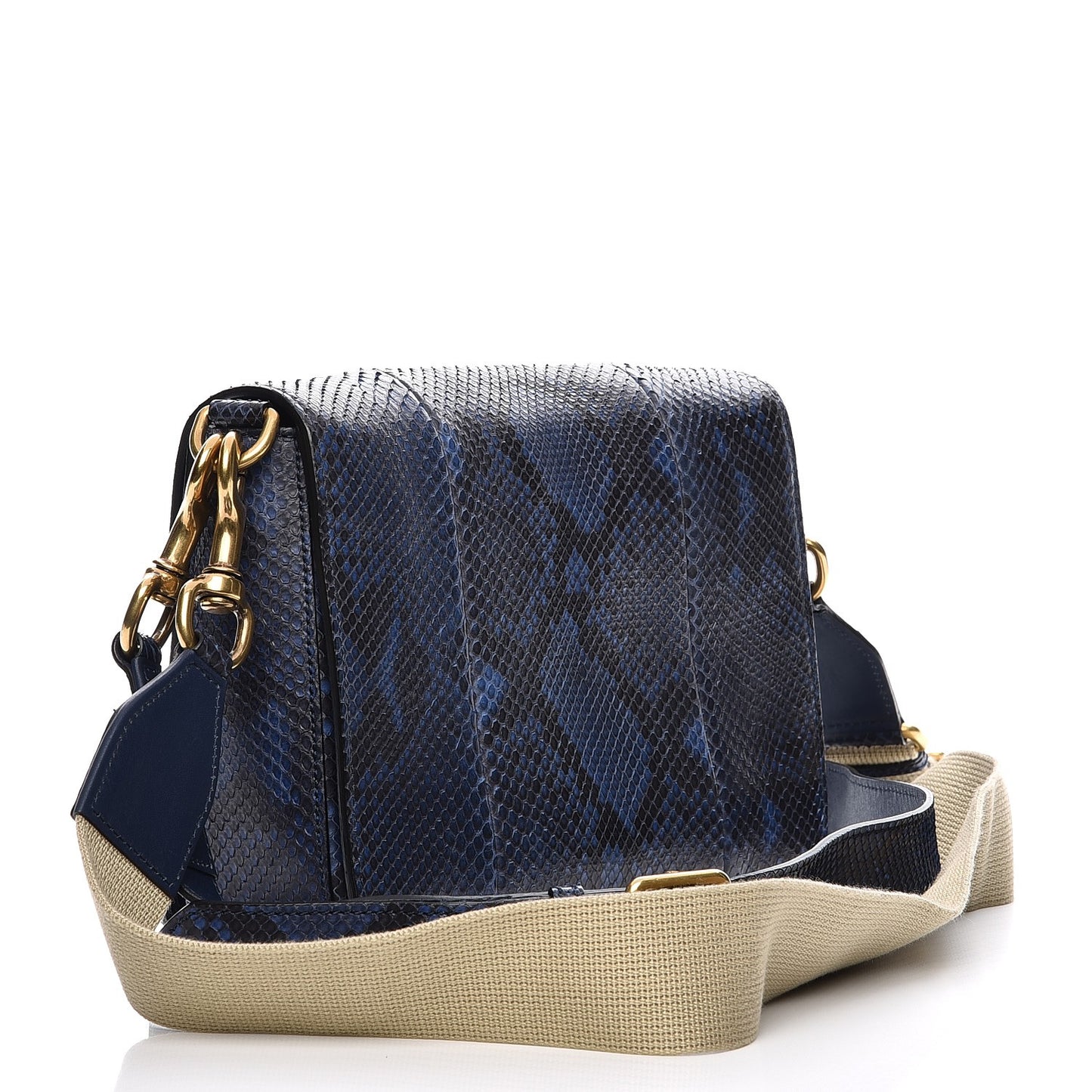 Soft Python Small Jackie Shoulder Bag Blue