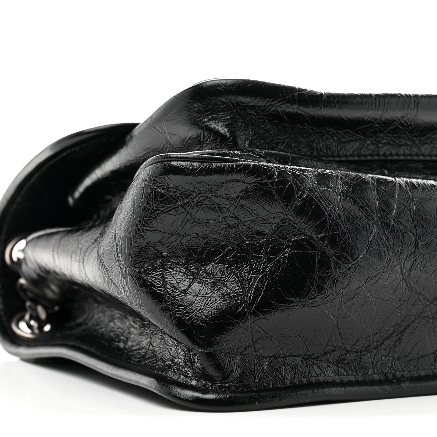 Saint Laurent Crinkled Calfskin Matelasse Monogram Medium Niki Chain Satchel Black 9 of 10