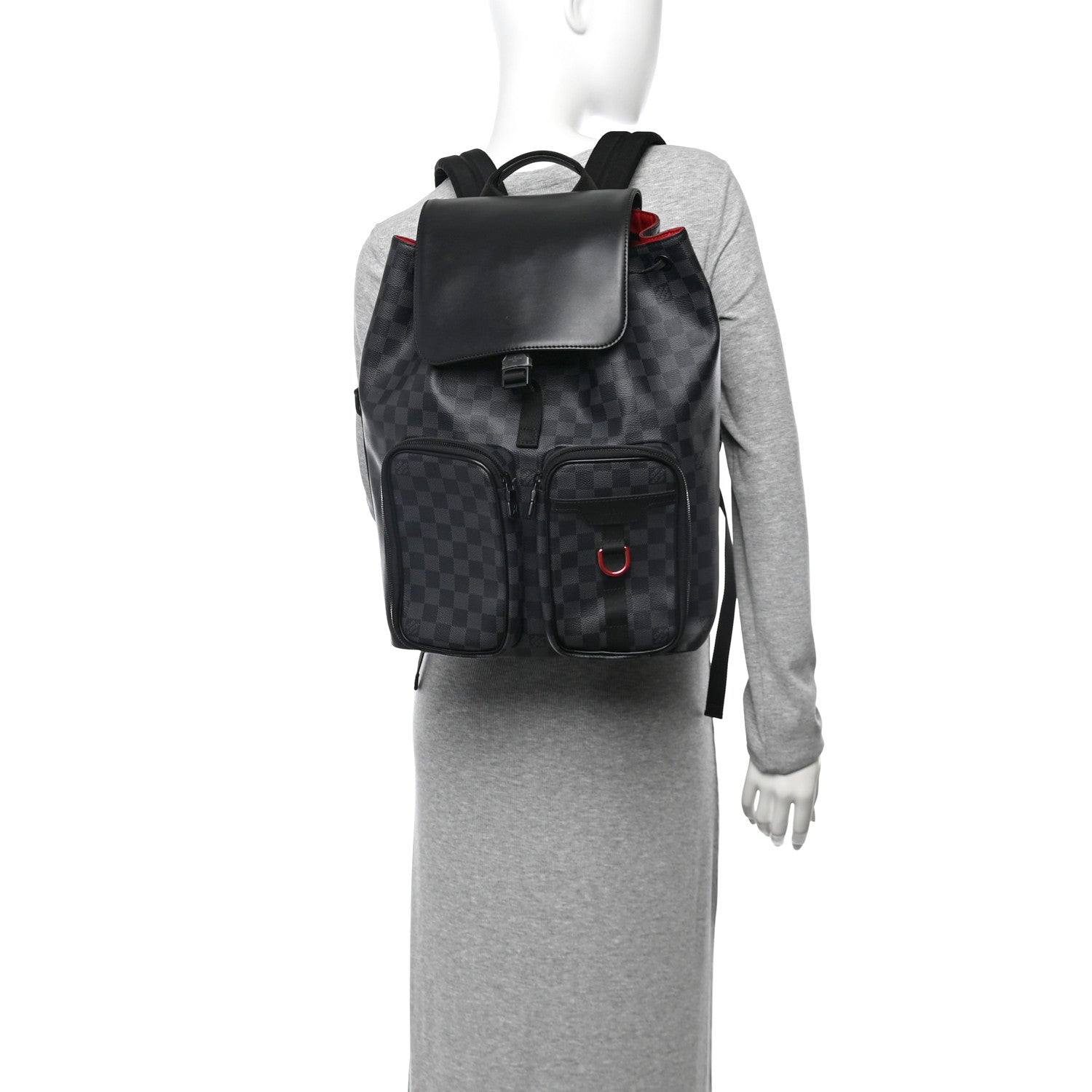 Louis Vuitton Damier Graphite Utility Backpack Red 2 of 9