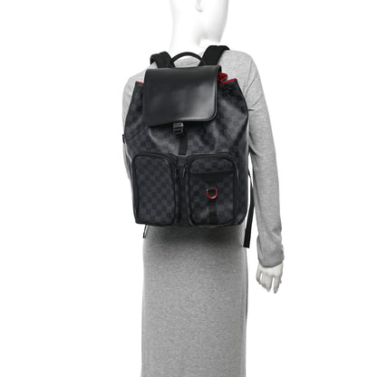 Louis Vuitton Damier Graphite Utility Backpack Red 2 of 9