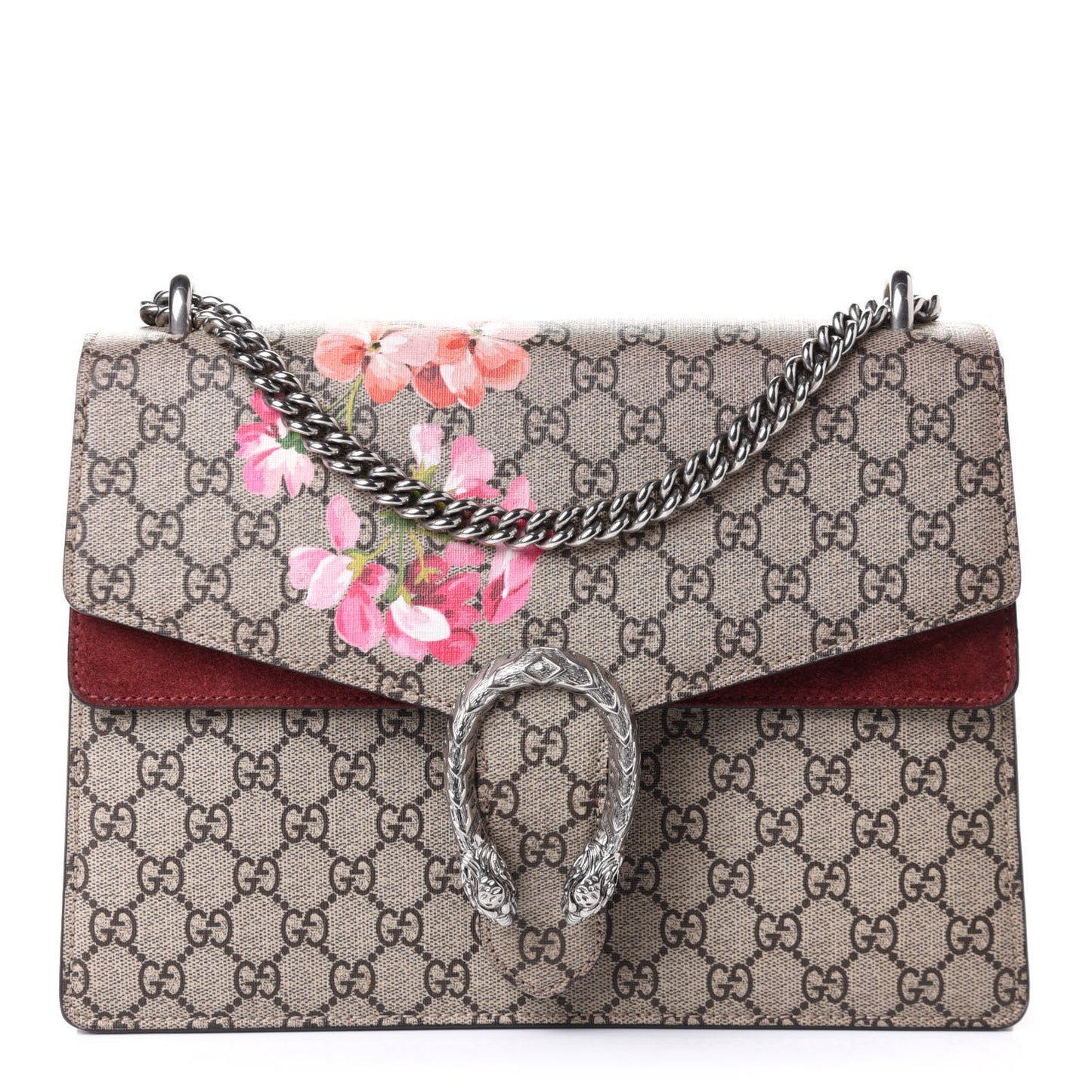 GG Supreme Monogram Blooms Medium Dionysus Shoulder Bag Beige Multicolor Dry Rose