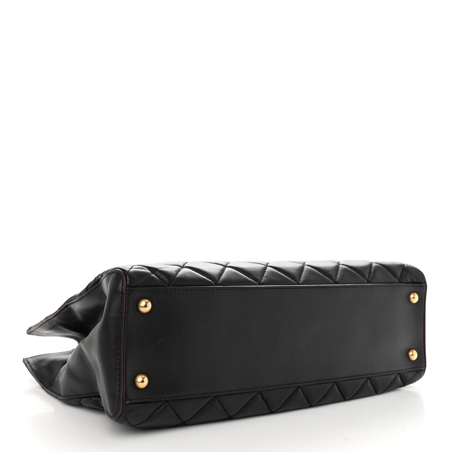Calfskin Quilted Perfect Edge Tote Black