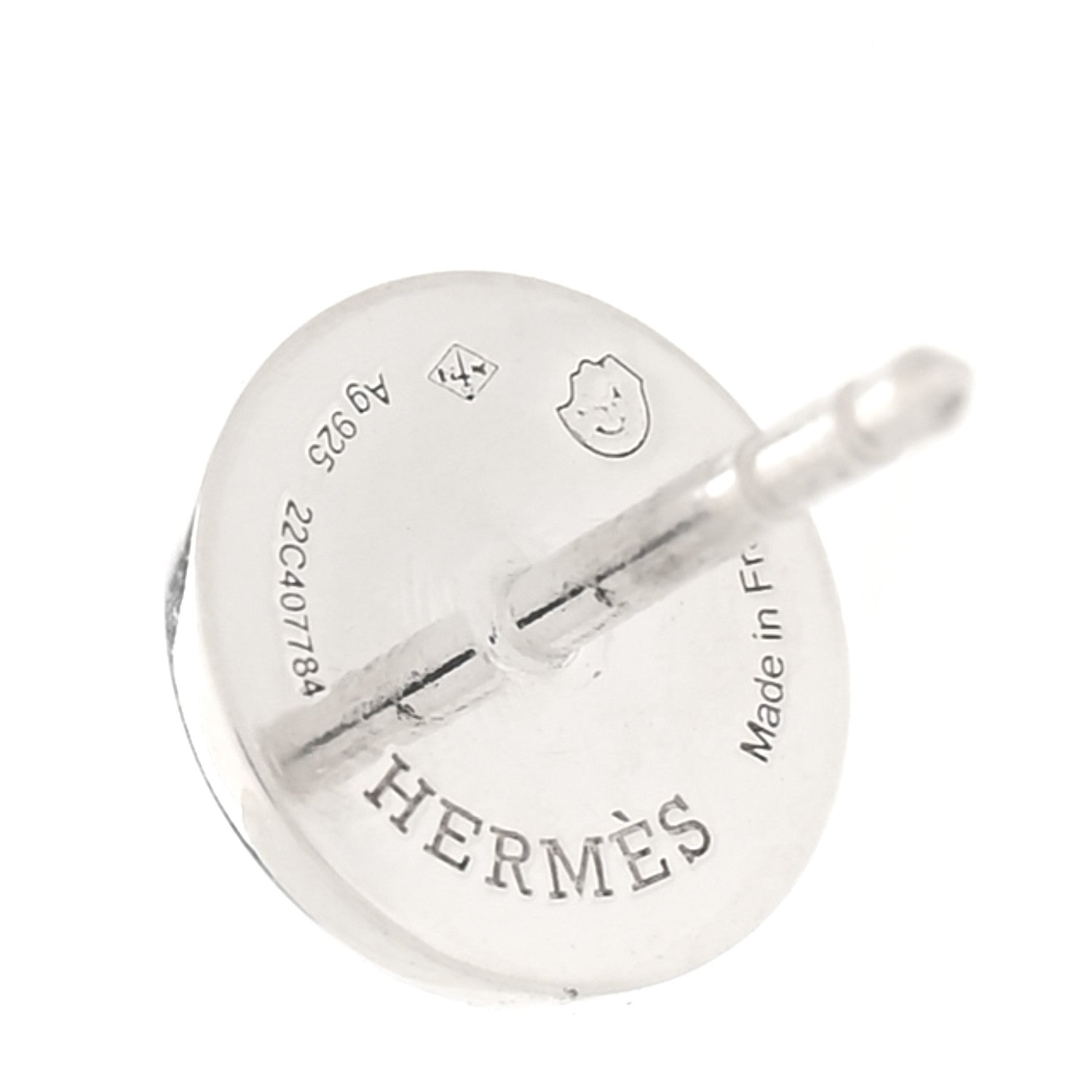 Hermes Sterling Silver TPM Ex-Libris Earrings 4 of 5