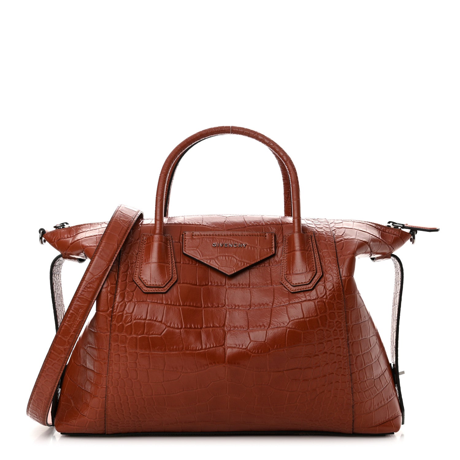 Givenchy Calfskin Crocodile Embossed Medium Soft Antigona Paprika 1 of 10