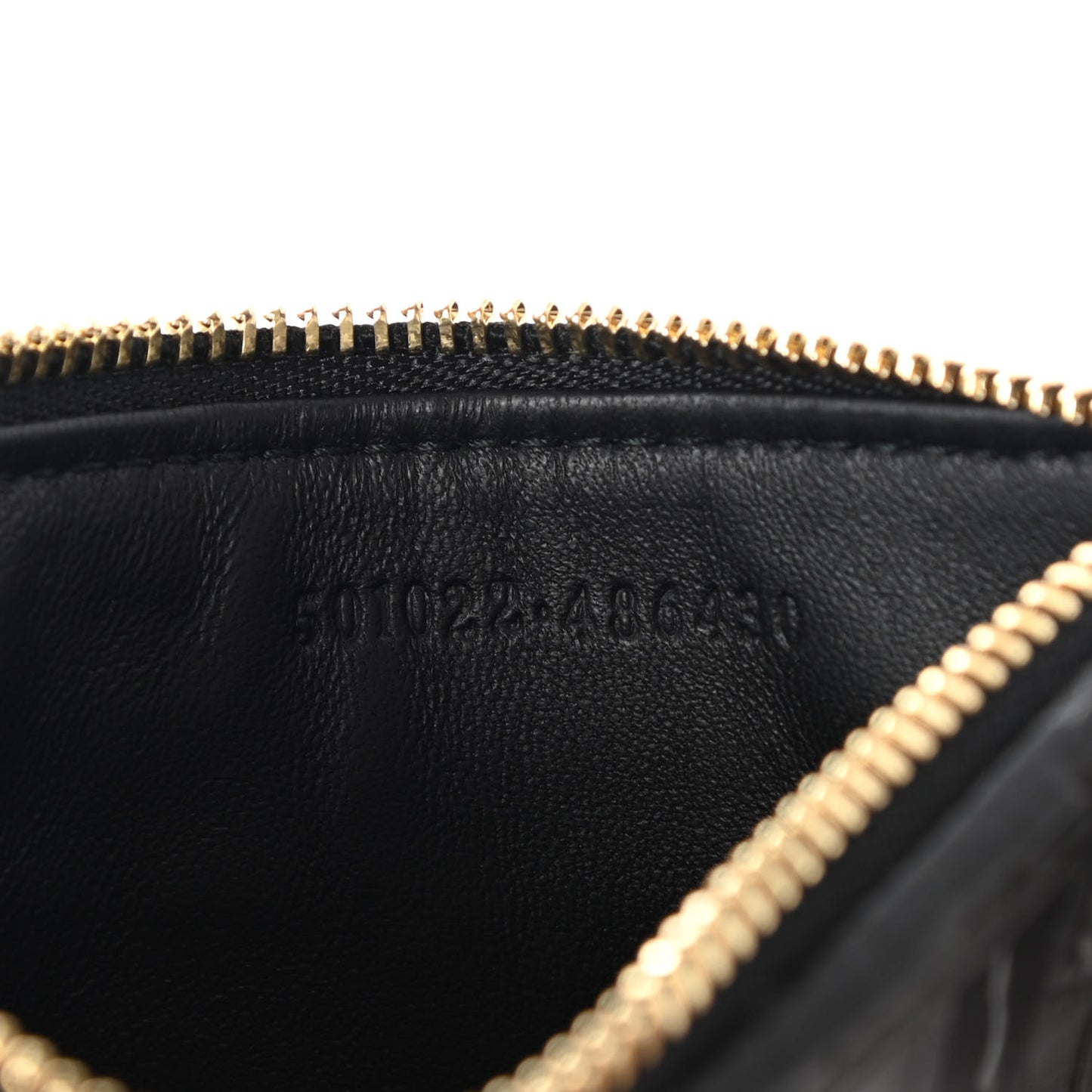 Calfskin Crocodile Embossed Card Holder Wallet Black
