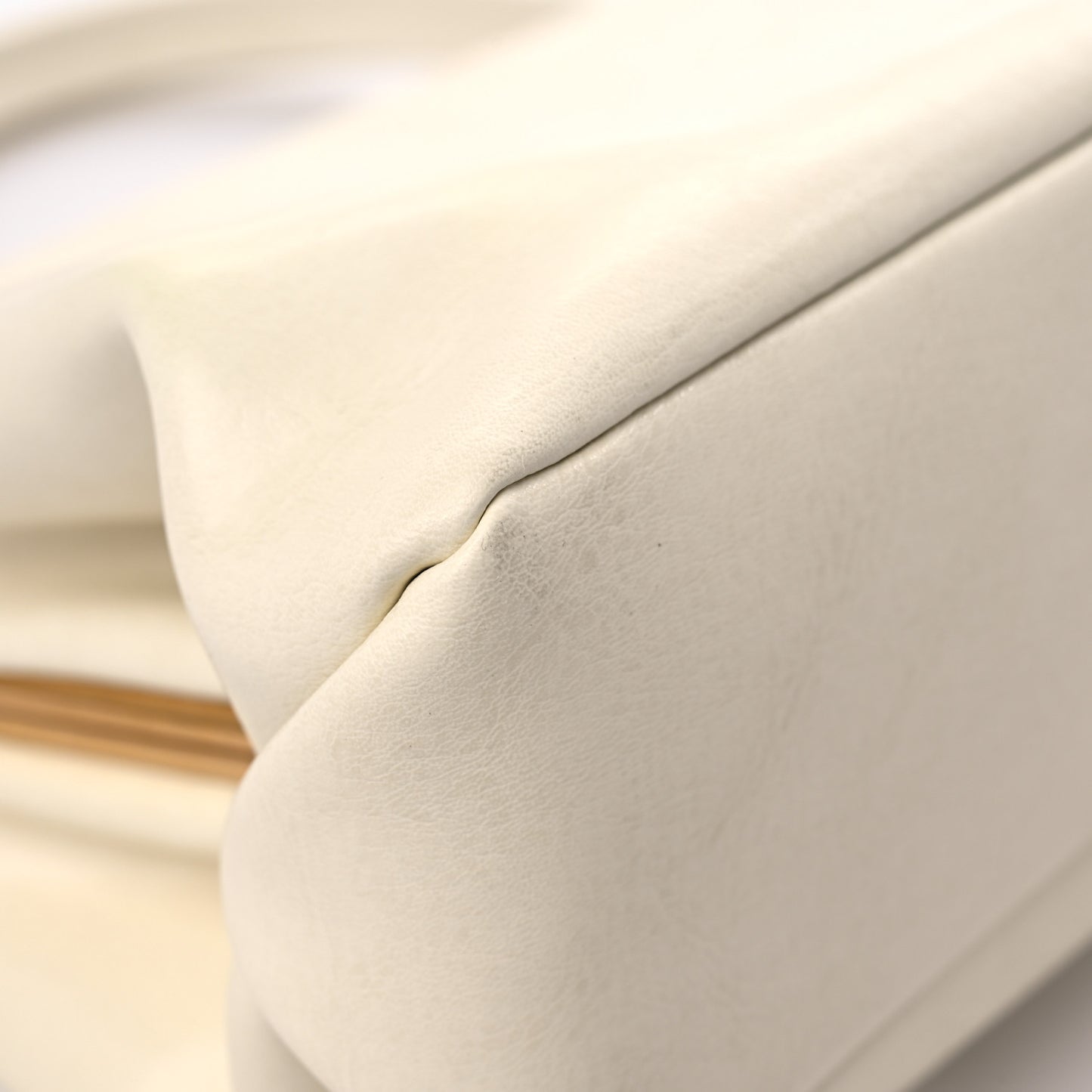 Smooth Calfskin Eyelet Small Top Handle Bag White