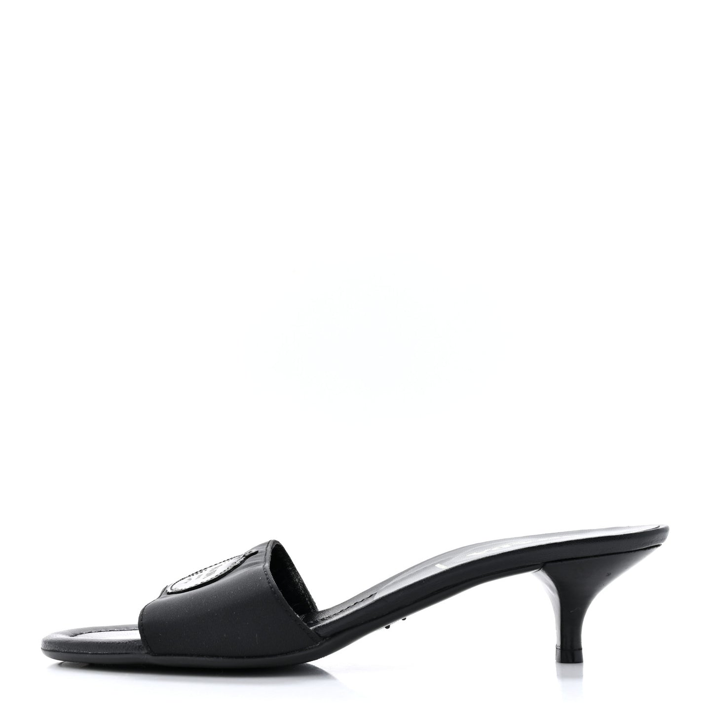 Nylon Logo Slide Sandals 38 Black
