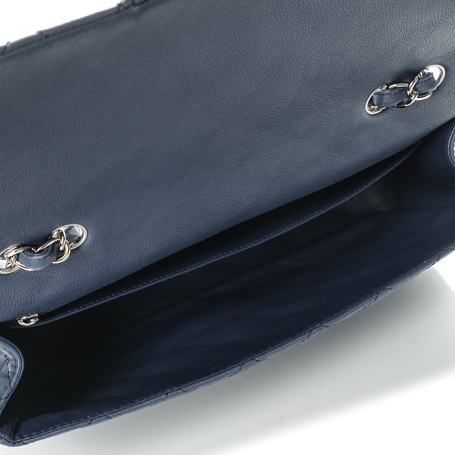 Chanel Washed Caviar Quilted Jumbo Single Flap Blue Roi 5 of 9
