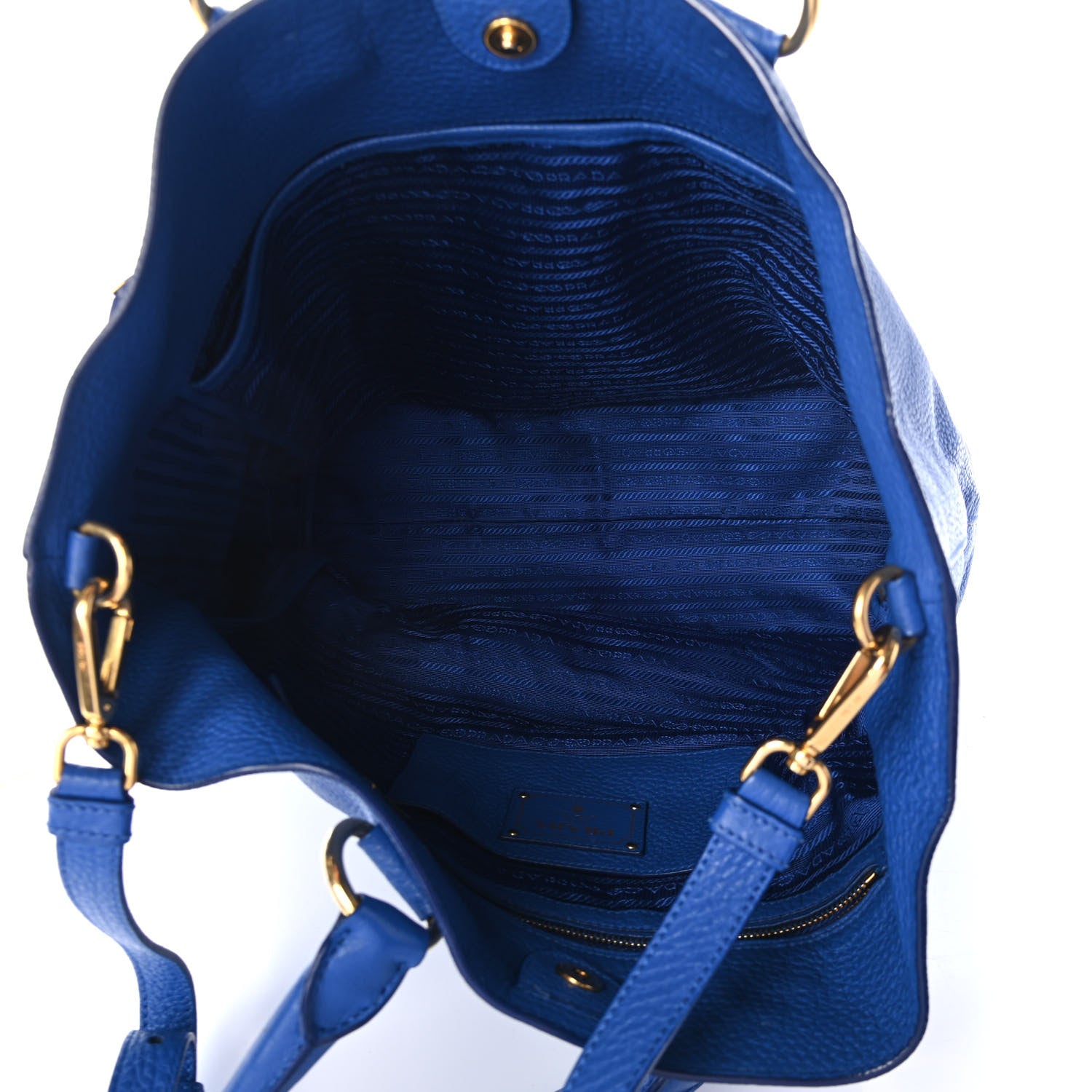 Prada Vitello Daino Shopping Tote Azzurro 4 of 4