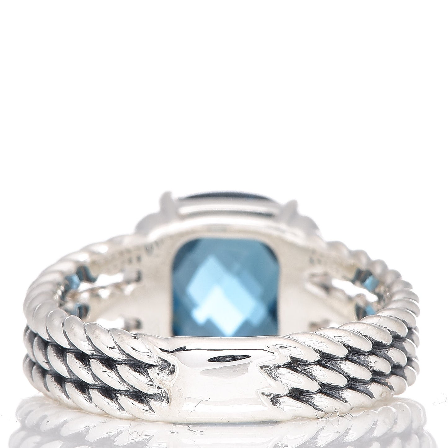 Sterling Silver Diamond Hampton Blue Topaz 10mm Petite Wheaton Ring 54 7