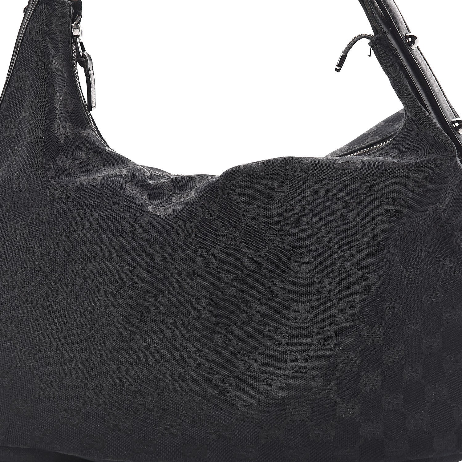 Gucci Monogram Medium Horsebit Chain Hobo Black 8 of 11
