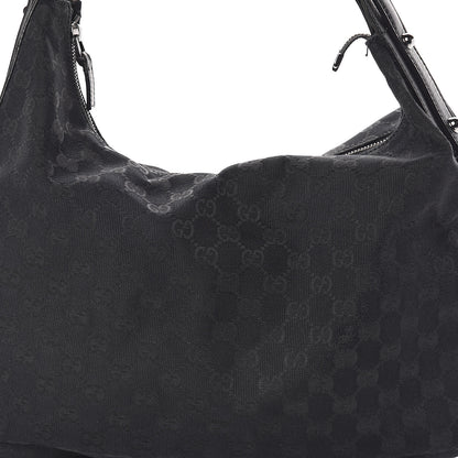 Gucci Monogram Medium Horsebit Chain Hobo Black 8 of 11