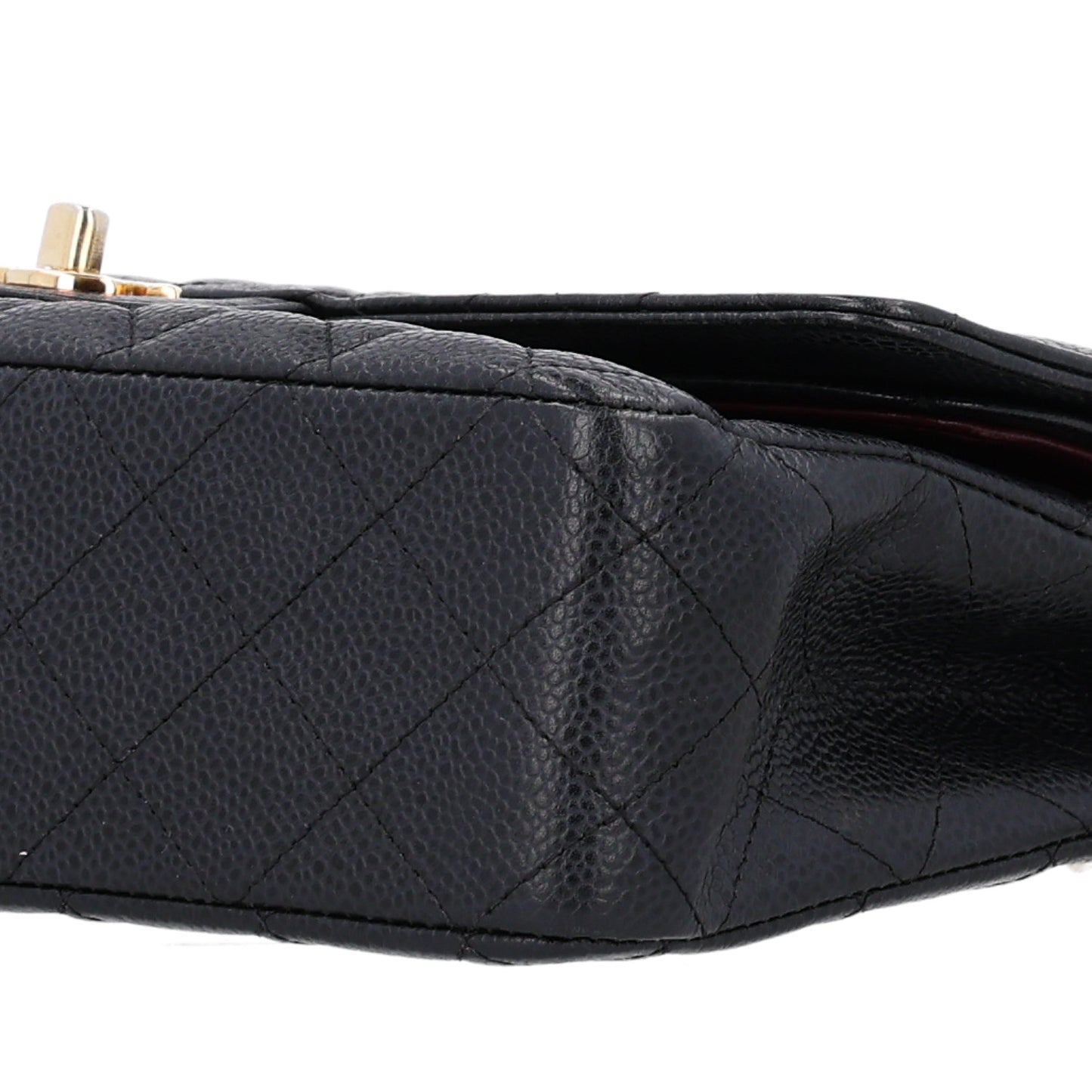Caviar Quilted Medium Double Flap Black