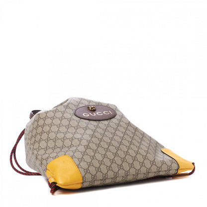 Gucci GG Supreme Monogram Neo Vintage Drawstring Backpack Beige New Acero Crop 4 of 10