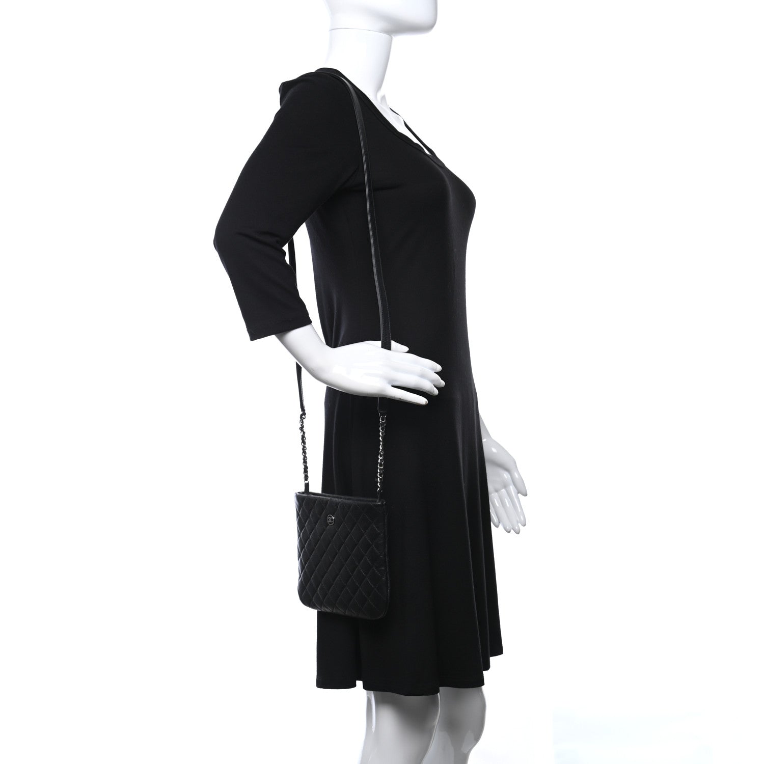 Chanel Aged Calfskin Quilted Crossbody Bag Black 2 of 12