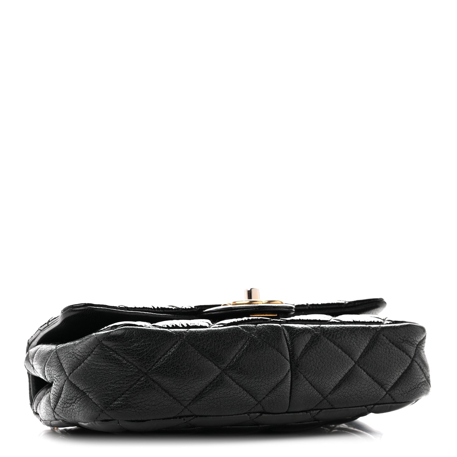 Chanel Patent Goatskin Quilted Small CC Eyelet Flap Black 4 of 13
