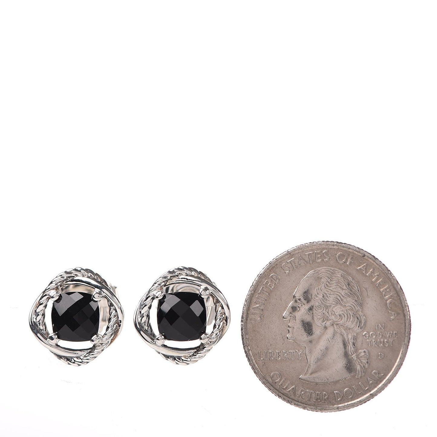 Sterling Silver Black Onyx 7mm Infinity Earrings