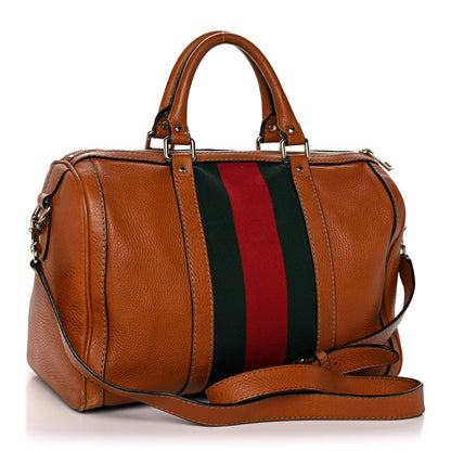 Gucci Calfskin Vintage Web Medium Boston Tobacco 2 of 20