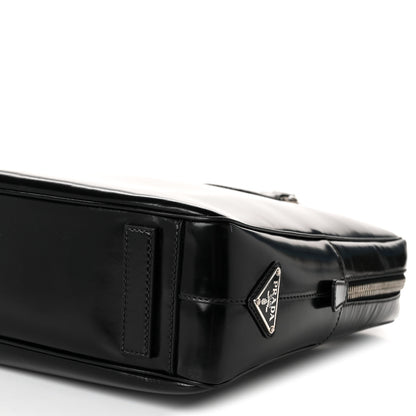 Prada Spazzolato Large Zip Around Briefcase Black 10 of 10