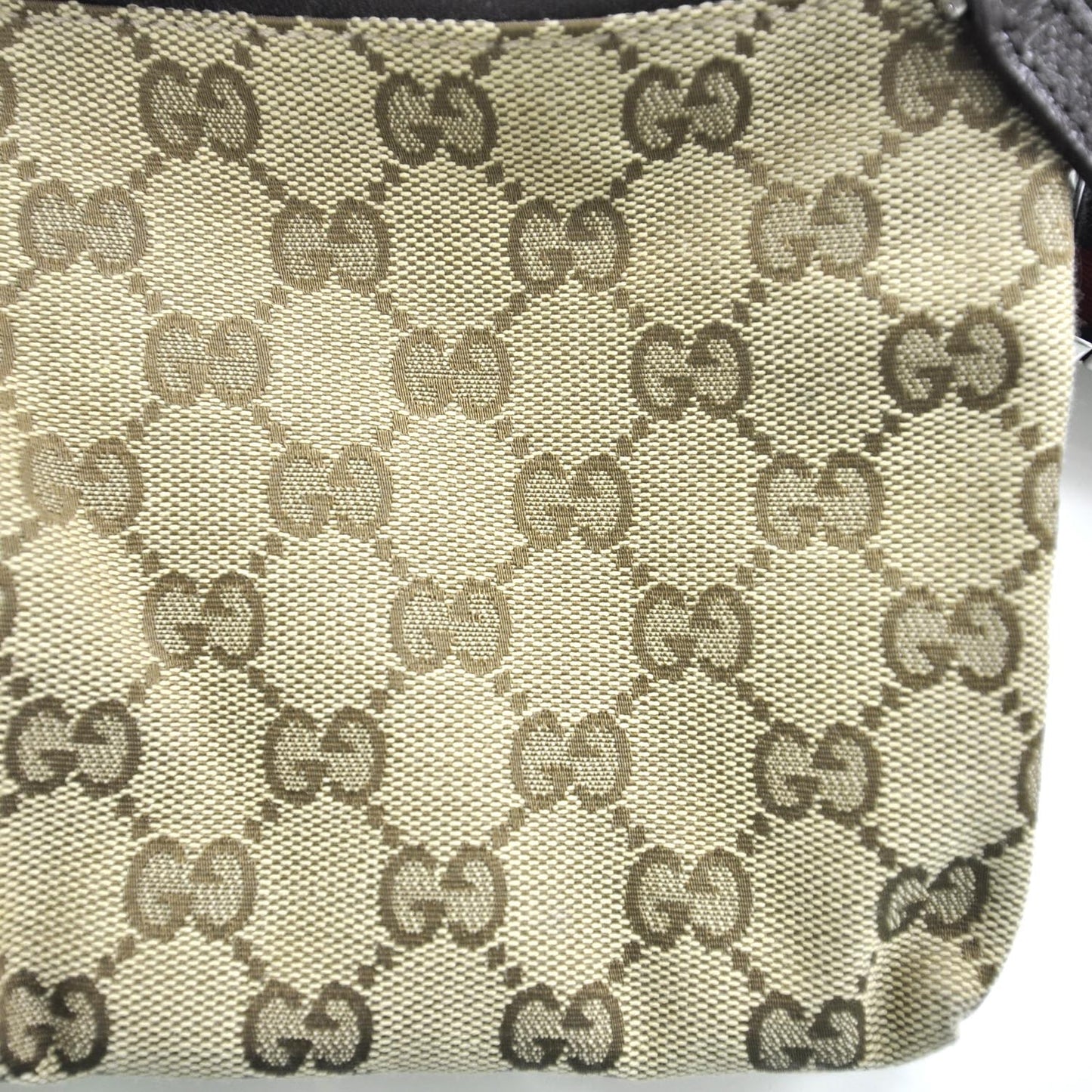 GG Monogram Web Double Pocket Belt Bag Ebony