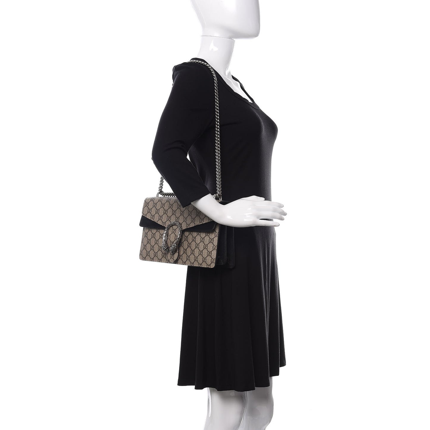 GG Supreme Monogram Small Dionysus Shoulder Bag Black