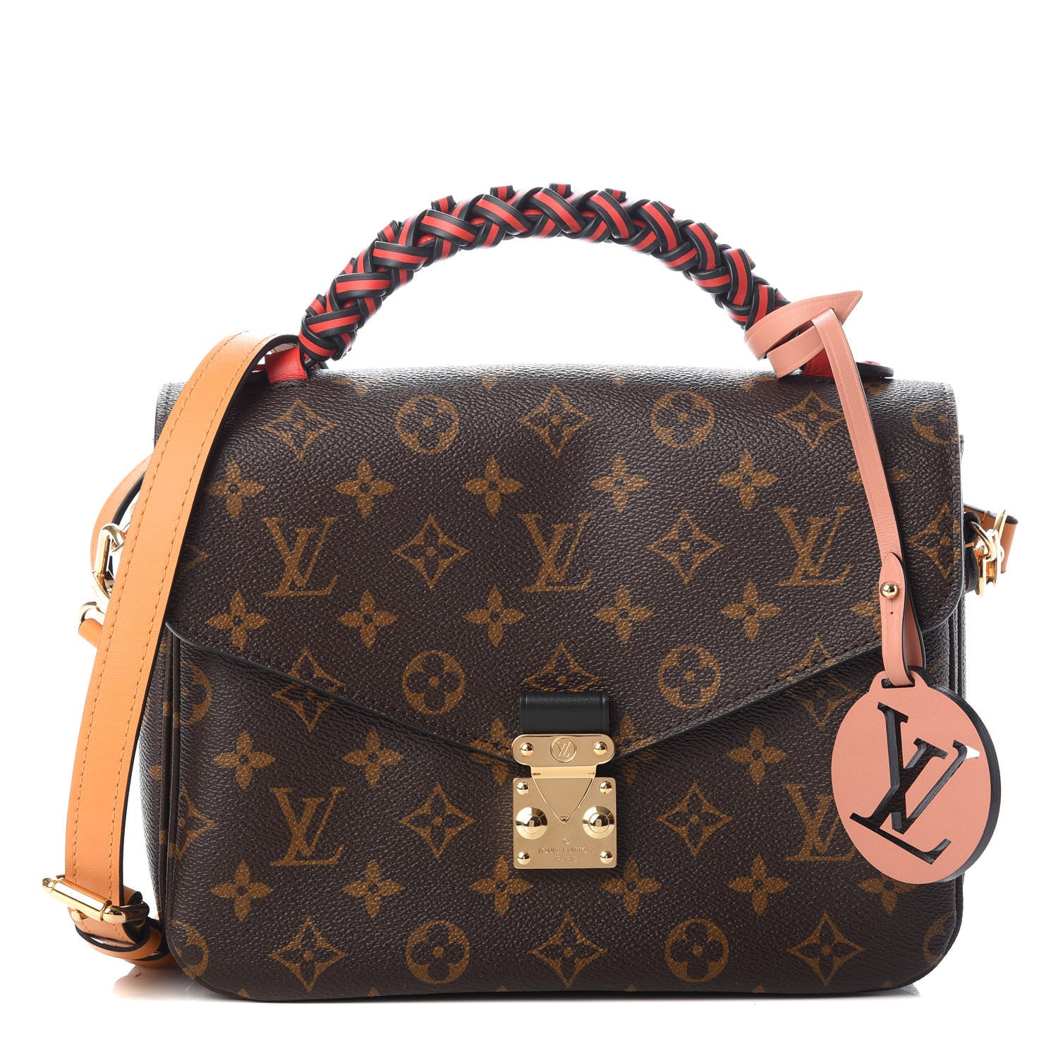 Louis Vuitton Monogram Braided Pochette Metis Coquelicot 1 of 9