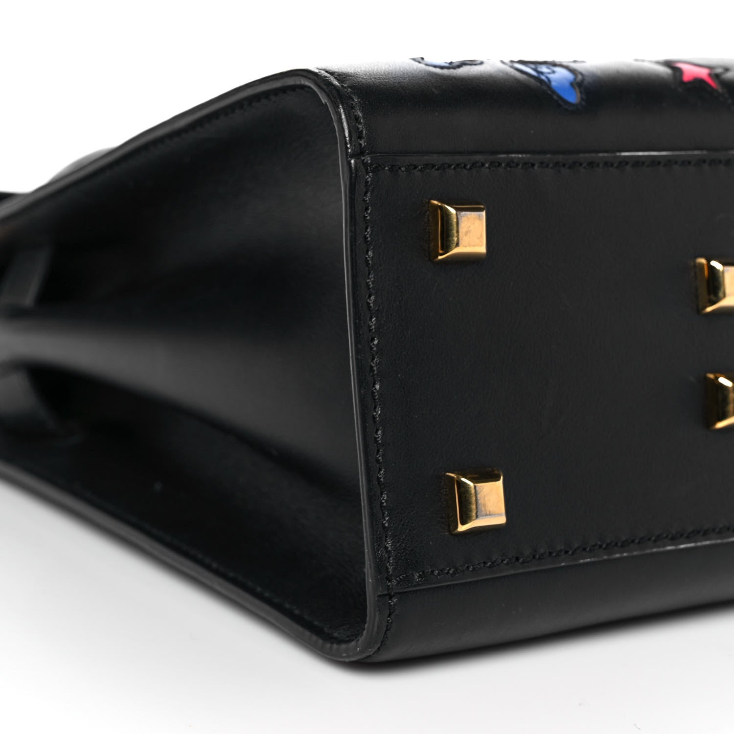Valentino Garavani Calfskin Butterfly Embellished My Rockstud Frame Bag Black 6 of 9