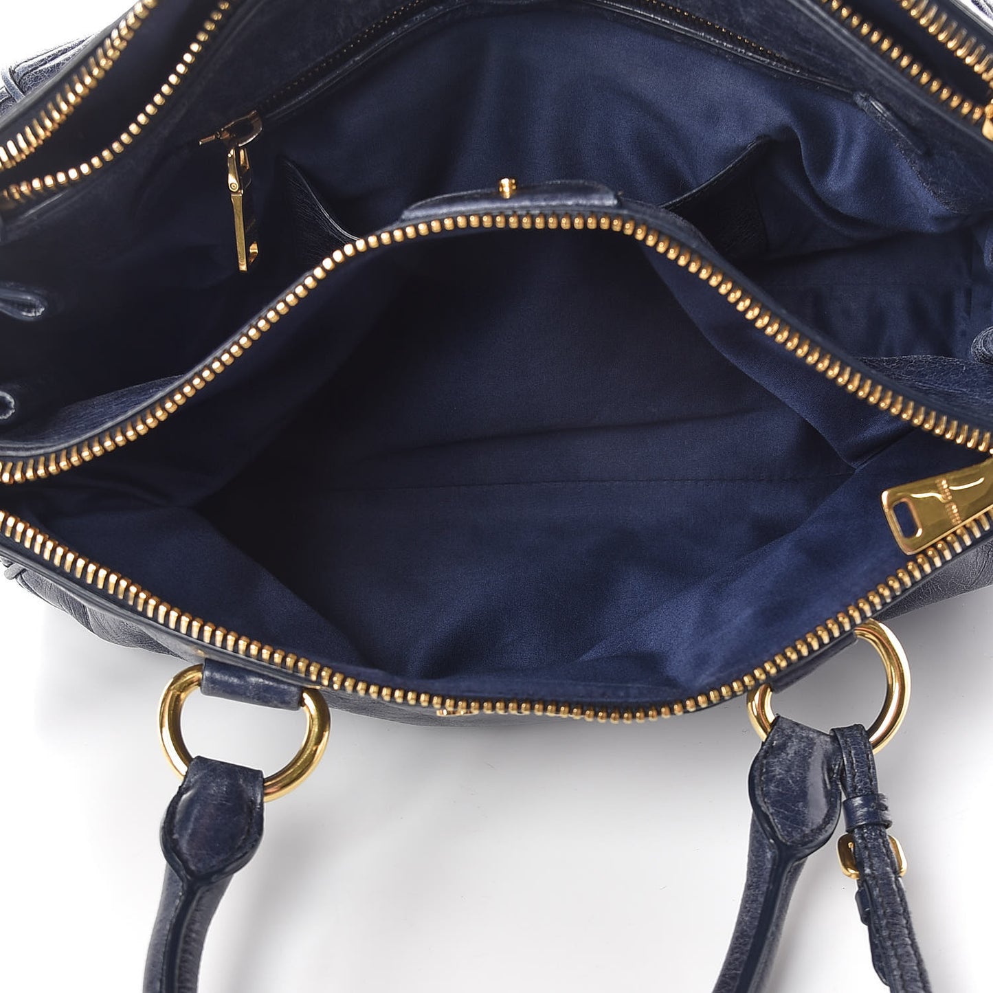 Vitello Shine Top Handle Satchel Bleuette