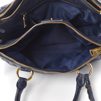Miu Miu Vitello Shine Top Handle Satchel Bleuette 7 of 15