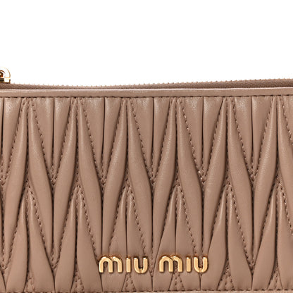 Miu Miu Nappa Matelasse Quilted Zip Card Case Cammeo 8 of 11
