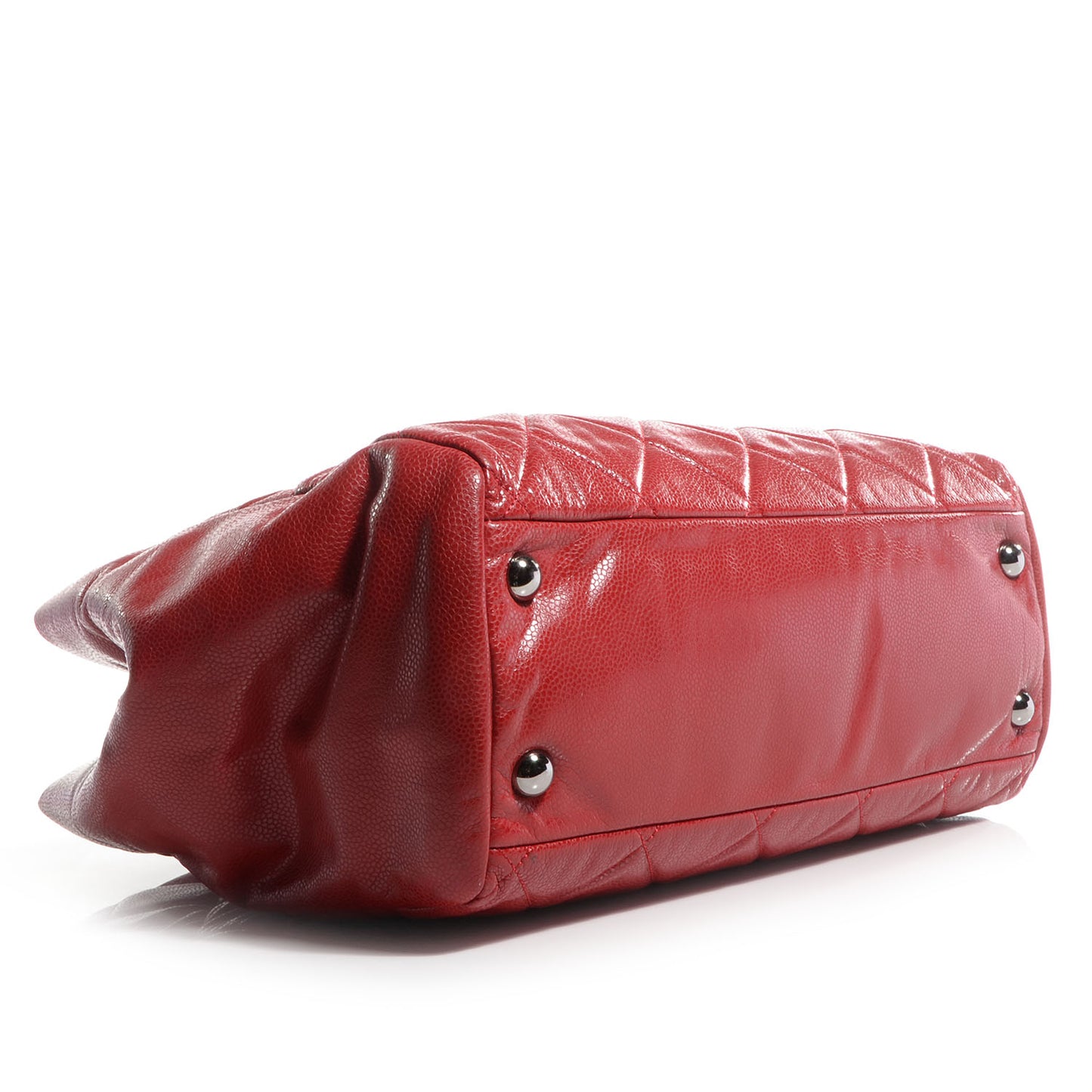Caviar Quilted Large Cells Tote Red