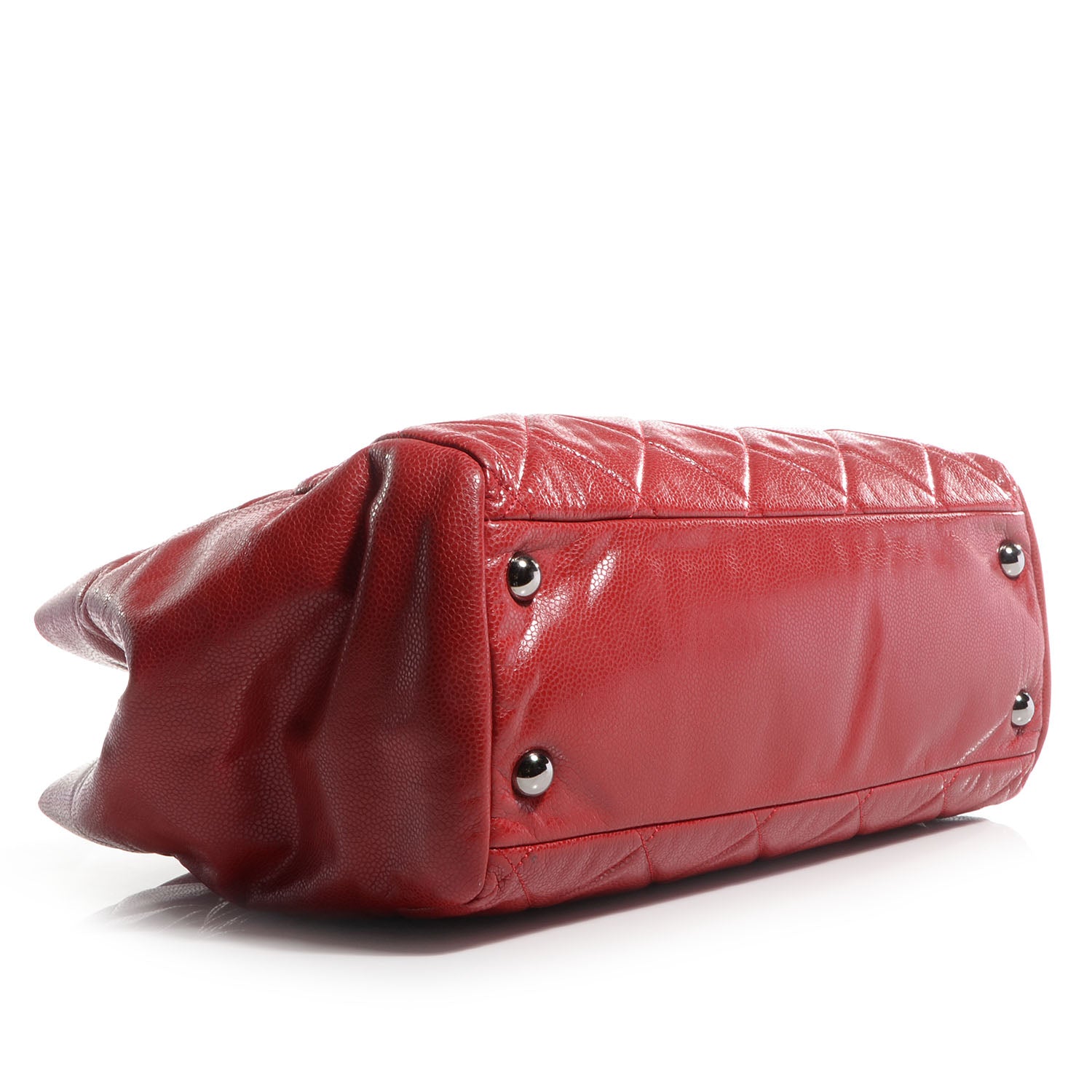 Chanel Caviar Quilted Large Cells Tote Red 4 of 7