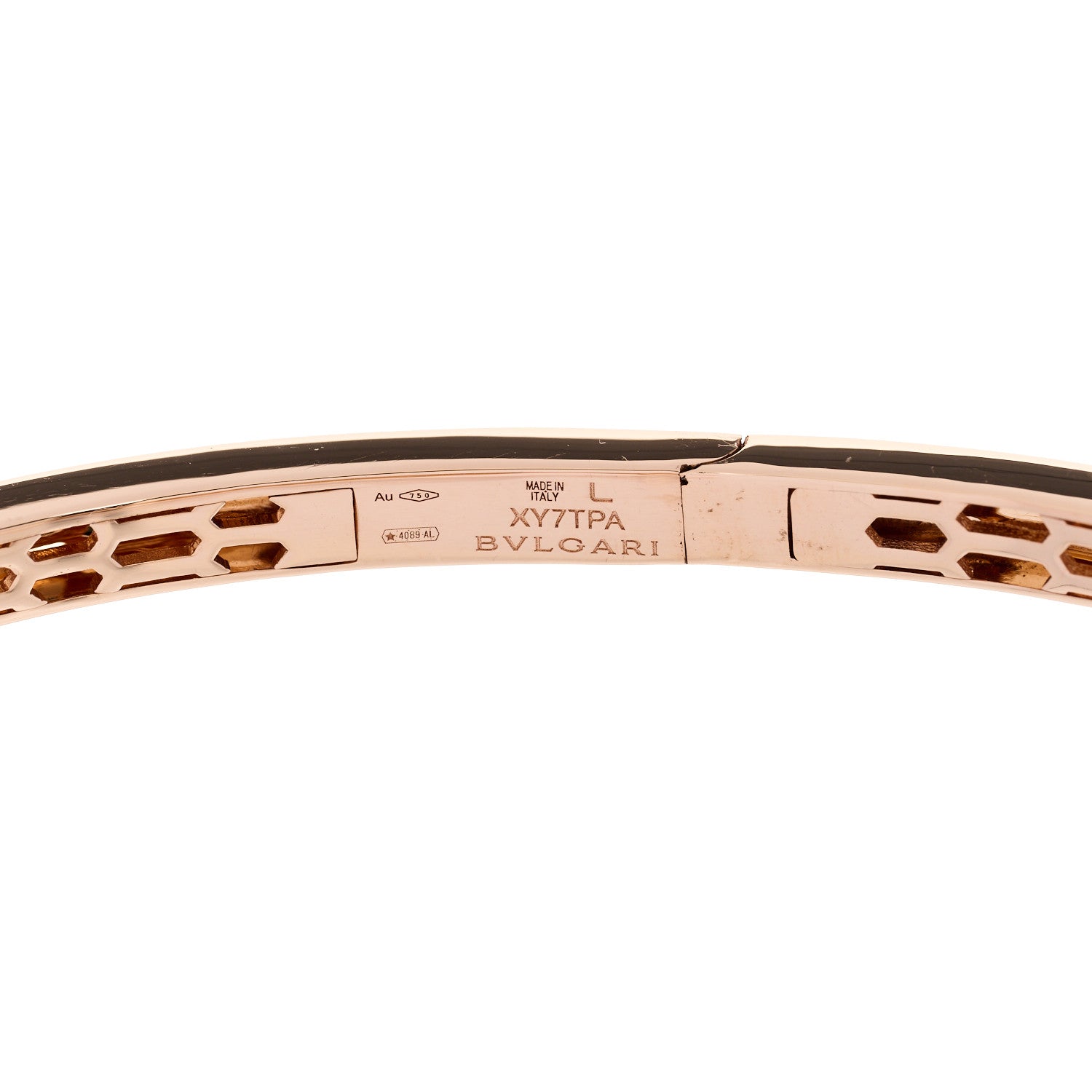 Bulgari 18K Rose Gold Diamond Sapphire Malachite Serpenti Seduttori Bangle Bracelet L 4 of 5