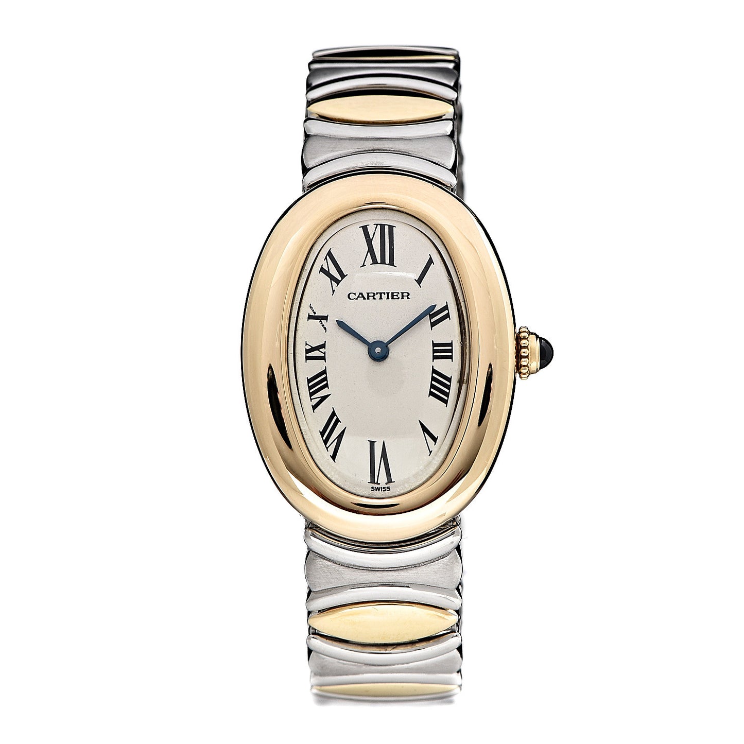 Stainless Steel 18K Yellow Gold 22mm Baignoire Quartz Watch