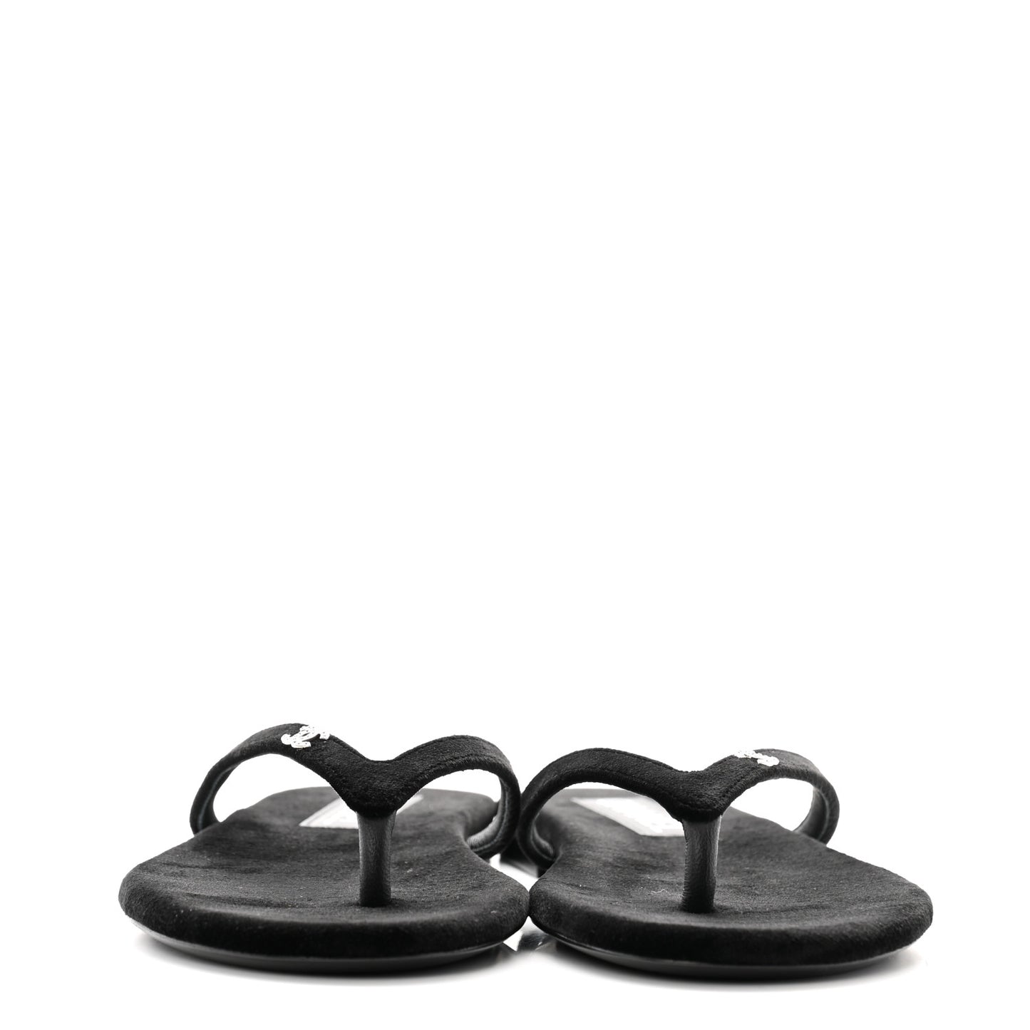 Velvet Crystal CC Thong Sandals 36.5 Black